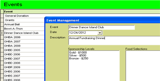 Event Setup Screenshot